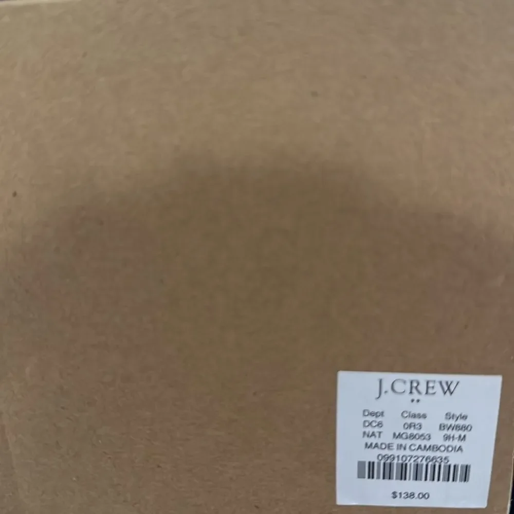 NEW J. Crew Women's Raffia Block Heel Natural Sandals 9.5